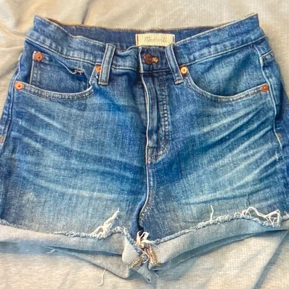 Madewell High-Rise Blue Denim Shorts